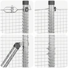 vidaXL 50 x 1,4 m (16 x 16 mm Gewebe) Stahlzaunpfosten, silber - A - Visualizzare 9