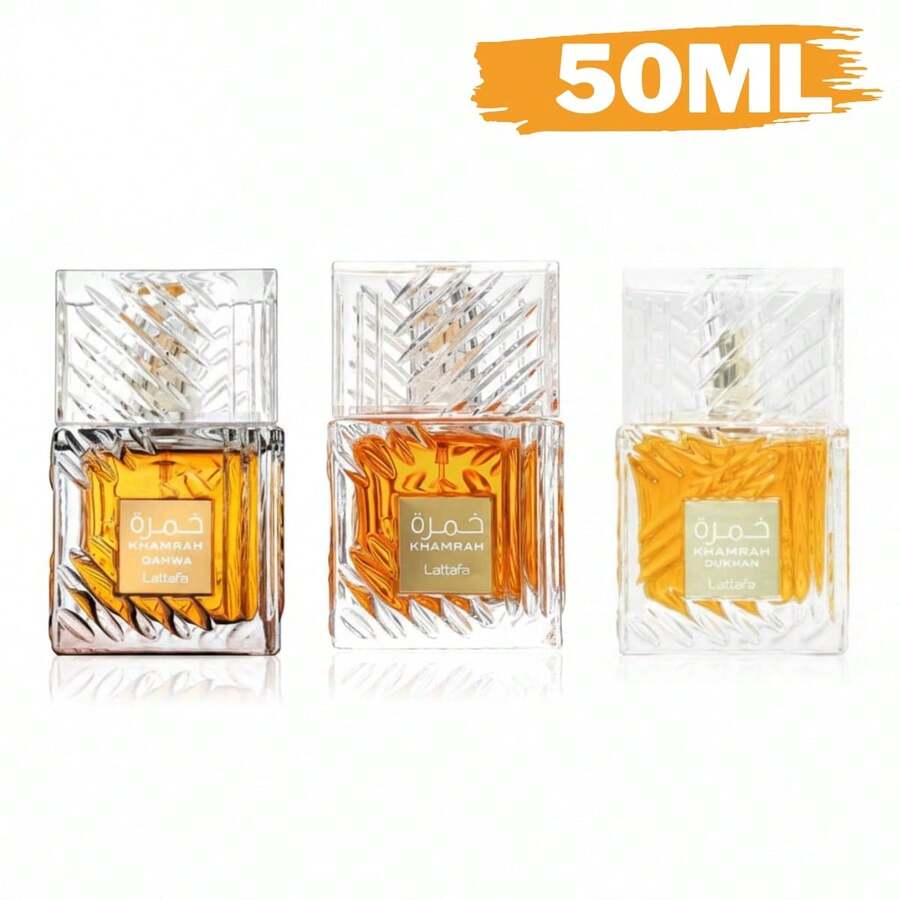 Lattafa Set Of 3 Different Khamrah Eau De Parfum 50ml Unisex - Khamrah & Khamrah Dukhan & Khamrah Qahwa - View 1