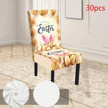1/4/5/6/7/30pcs Easter Theme Chair Covers & Tablecloth, Golden Easter Theme Polyester Fiber Dining Table Cloth, Suitable For Restaurant, Cafe And Holiday Decoration, Exquisite Pattern, Enhancing Dining Atmosphere, Suitable For Family Gatherings And Holiday Arrangements, Easter Party Decoration Chair Covers & Tablecloth - Multicolor - View 16