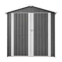 142x185cm Metal Shed, Garden Tent With Vent, Lockable Door, Windproof Garden Equipment, Grey - A - View 5