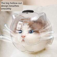 Cat Space Capsule Hood, Anti-Bite And Anti-Scratch Tool, Makes Bathing And Nail Trimming Easy, Specially Designed For Giving Injections And Medication To Pet Cats - Clear - View 4