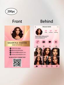 200pcs Customized Business Cards, Professional Work Cards, Suitable For Online Marketing And University Style, Beauty Salon, Barbershop And Nail Salon Cards, Exclusive VIP Card, Customized Business Cards - Double-Sided Printing, Customized Images Or Information, Beauty Business Cards - A - View 15