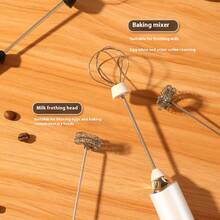 3-Speed Electric Hand Mixer, USB Rechargeable 1200mAH, 2 Stainless Steel Beaters, Ideal For Whipping Eggs, Smoothies, Sauces, Purees, Creams, Coffee, Cappuccino, Hot Chocolate, Milkshakes, Etc. - Multicolor - View 7