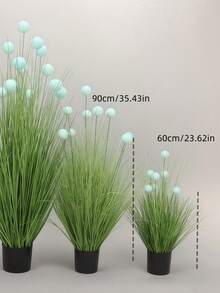 Glob artificial din plante verzi, Glob artificial din flori, Materiale pentru decor de nuntă din stuf artificial, Recuzită de fotografie cu flori artificiale - Cadet Blue - Vizualizare 6