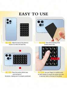 Silicone Suction Cup Phone Holder, Suction Cup Phone Grip, Sticky Phone Stand, Multifunctional Suction Cup Wall Mount Bracket, Square Single-Sided Phone Back Sticker, Suitable For Selfie Videos, Fits All Phone Models - Multiple Styles - View 6