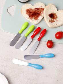 6pcs 304 Stainless Steel Cheese Spreader Set, Home Cream Cheese Knife, Jam Butter Spatula, Baking Bread Frosting Scraper, Kitchen Small Tools - Multicolor - View 4