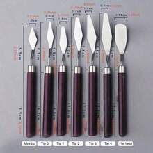 7/9件套不锈钢油画刀艺术家刮刀艺术工具文具蛋糕烘焙用品绘画素描可爱 - 刮刀 - 查看 2