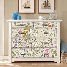 Forro de papel de contacto con diseño floral autoadhesivo para cajones papel decorativo para despegar y pegar papel tapiz floral para paredes muebles gabinetes mesa calcomanía de 17.7 x 117 - Multicolor - Ver 3