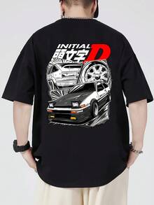 Japanese Anime Car Pattern T-Shirt For Men And Women -  Racing Culture Inspired Design, Breathable Round Neck T-Shirt, Suitable For Summer Outdoor Sports, Leisure Wear, And Anime Fan Gifts - trắng - Xem 7
