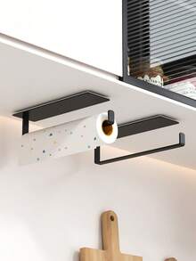 1/2 piezas Soporte para toallas de papel de cocina, Estante adhesivo para toallas de papel, Dispensador magnético de toallas de papel, Estante para toallas de papel y película adherente montado en la pared, Adecuado para gabinete de cocina, almacenamiento de refrigerador, accesorios de cocina - Multicolor - Ver 8