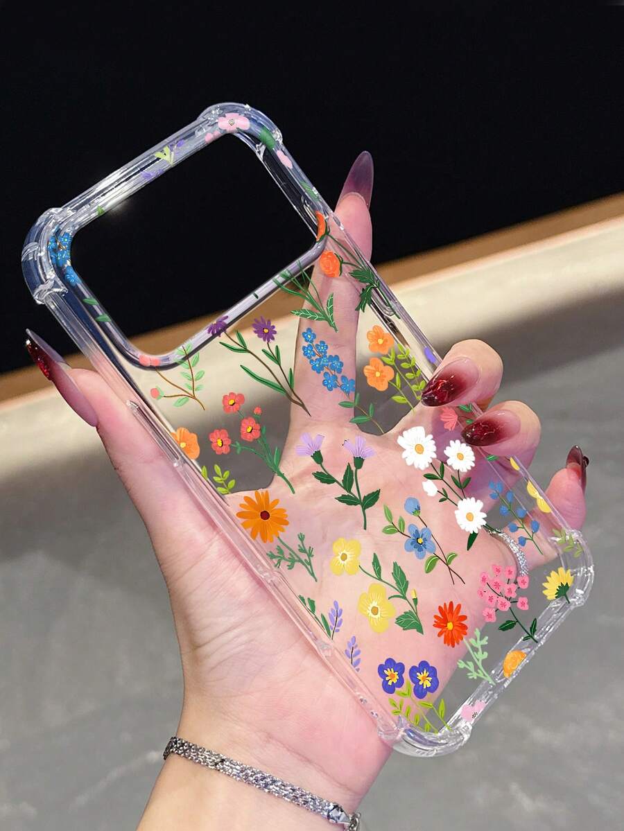 1 ốp lưng điện thoại họa tiết hoa nhiều màu sắc | Ốp bảo vệ trong suốt chống rơi vỡ - Tương thích với iPhone 17 Pro Max, Galaxy S24/S25 Plus/S23 Ultra/A16/A35/A25/A55, Pixel 9 Pro, Pixel 8, Pixel 7, Moto G85, Infinix Hot 50 Pro+ - Thiết kế tươi mới, thích hợp làm quà tặng hoặc sử dụng cá nhân, phiên bản quốc tế, không phải phiên bản nội địa. - Trong sáng - Xem 1
