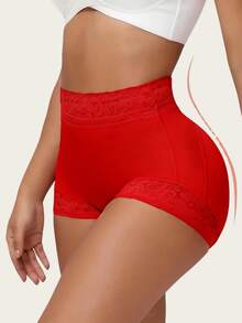 Christmas Women Shapewear, Classic Everyday Wear Butt Lifting Shaping Panties - Red - View 2