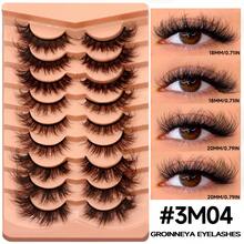 9对蓬松凌乱假睫毛，一盒三种款式，3D水貂毛假睫毛，自然卷翘，浓密交叉全条假睫毛，适合派对场合 - 交叉款 - 查看 13