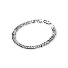 7.87 英寸 925 纯银男士优雅手链 - 父亲节礼物，时尚配饰，宽度 6 毫米 - 彩色 - 查看 21