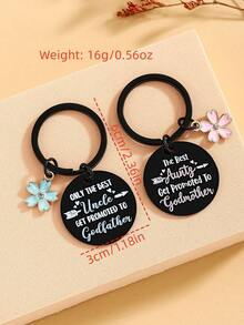 教母教父礼物钥匙扣，男女皆宜，教母教父求婚礼物 - 你愿意做我的教母/教父吗？ - 彩色 - 查看 3