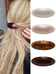 Oval Hair Clips In Multiple Colors