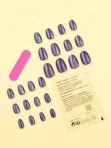 24Pcs Neutral Short Square Shape Nail Nails White Solid Nail Press On Nails Acrylic Nails Fake Nails Manicure Set Includes 1Sheet Adhesive Tabs And 1Pc Mini File Perfect For Everyday Wear Nail Supplies Nails - Multicolor - 查看 3