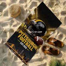 1pc Pittsburgh Football Helmet Design Beach Towel, Super Soft Microfiber Extra Large Beach Blanket, Super Absorbent Bath Towel, Suitable For Travel, Pool, Diving, Surfing, Yoga, Camping, Available In Multiple Sizes, Beach Accessories For Beach, Pool, Travel, Camping, Yoga Bathroom Decor - A - View 20