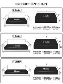 1pc Waterproof & Stretchable Four Seasons Universal Sofa Cushion Cover, Modern Style Anti-Slip Sofa Cover For Living Room, Suitable For L-Shaped Sofas And Sofas With 1-4 Seats - Dark Grey - View 3