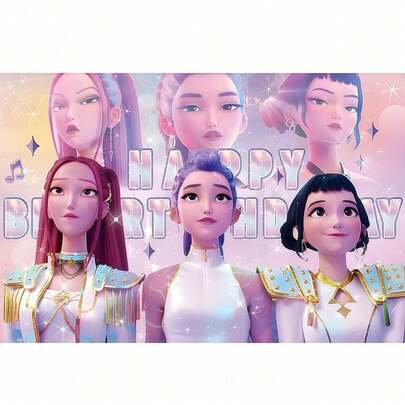 1pc K-Pop Witch Girl Group K-Pop Birthday Celebration Party Scene Decor, Photography Backdrop, Holiday Decoration Props