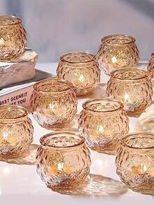 6/1pc Green Glass Rhinestone Candle Holder, Suitable For Wedding Centerpiece Decoration, Dining Table Decor, Home Decor, Family Gathering, Tabletop Decor, Theme Party - Multicolor - View 7