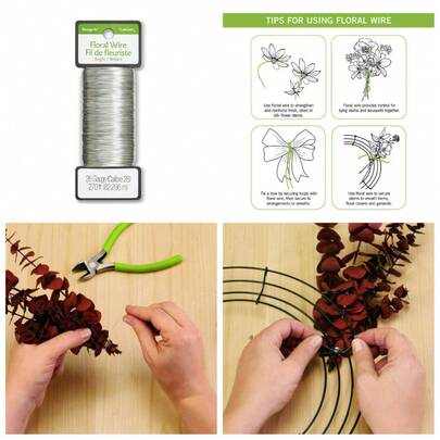 26 Gauge Floral Wire 270 Feet Silver Tarnish Resistant Craft Wire For DIY Artificial Flower Arrangements Jewelry Making