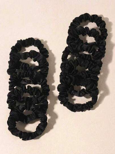 10pcs/Set Dark Color Mini Elastic Hair Ties, Non-Damaging Hair Accessories Dopamine Scrunchies Hair Ties, Casual Ponytail Head Accessories Elastic Band Hair Rubber Bands