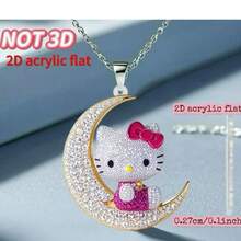 1pc 2D Flat  Heltty Acrylic Pendant Necklace, Fashion Sweater Pendant, Cute & Casual, Suitable As Birthday, Valentine's Day, Thanksgiving, Easter, Christmas Gift - Multicolor - View 13