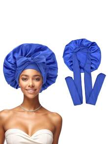 Silk Fabric Sleeping Cap, Adjustable Drawstring, Suitable For Women With Natural Curly Hair Hair Sleep Cap Sleep Bonnet - Multicolor (1pc) - View 23