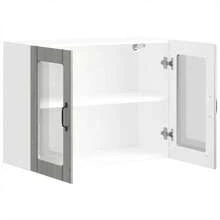 vidaXL Küchen-Hängeschrank Mit Glastür Lucca Grau Sonoma Holzwerkstoff - Grey - View 7