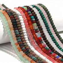 65pcs 8x5mm Natural Stone Flat Round Abacus Beads For Making Jewelry, DIY Fashion Bracelets Necklaces Men's And Women's Gifts - Oblate - View 4