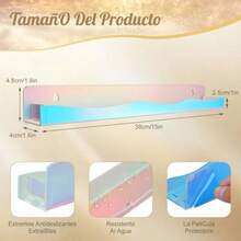 zxxGugxiom uego de 6 Estante de Esme de uñas acco Dorado Estante de 15 Pulgadas Estante montado en la Pared Organizador de esmes estantes flotantes accos Cos deurantesorganizador de juguetes - Colores deslumbrantes - Ver 3