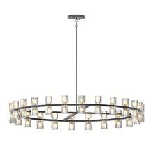 Arlgsite Modern 48 Inch Black Round Chandelier Light Fixture, Crystal For Dining Room, Living Room, Wagon Wheel Over Table - 48in - View 4