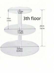 3-6 Tier Acrylic Cupcake Stand - Round Cupcake Display Rack - Acrylic Dessert Stand Cake Display Tree Suitable For Party, Wedding, Birthday - Clear - View 12