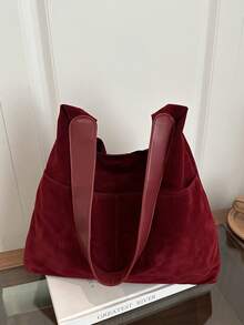 Fashionable Large Capacity Shoulder Tote Bag For Women, Design - Red - View 8