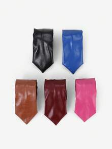 1pc Leather Necktie, Personalized Tie For Men - PU Leather Tie - View 8