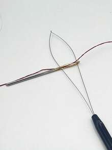 6pcs Sewing Accessories Tools - Sewing Threader, Needle Threader, Yarn Guide, Hair Extension Beader, Wig Hook, Hair Extension Puller In Red, Purple, White, Black, Pink, Blue - Plastic Handle Threader - View 1