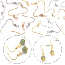 50pcs/Pack Stainless Steel Domed Earring Hooks, Spring Flattened Earring Pendant Accessories, Simple Earring Jewelry DIY Components - With Drum Earhook - View 5