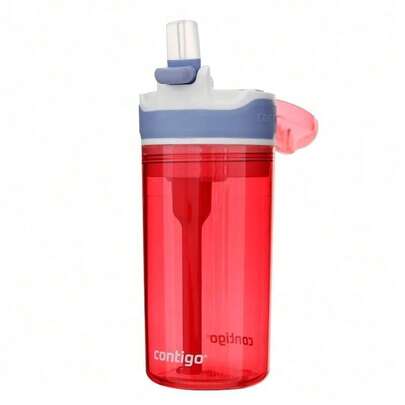 Contigo 400ml Kids Straw Cup, Smart Snack Water Bottle, Spill-Proof, Shockproof, Suitable For Kindergarten And Babies, Red