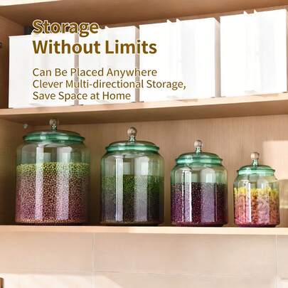 1pc Large Capacity Airtight Canister For Grains, Tea, Candy, Kitchen Dry Goods Storage