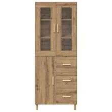 vidaXL Highboard Handwerks-Eiche 69,5 X 34 X 180 Cm Holzwerkstoff - Gelb - Übersicht 8