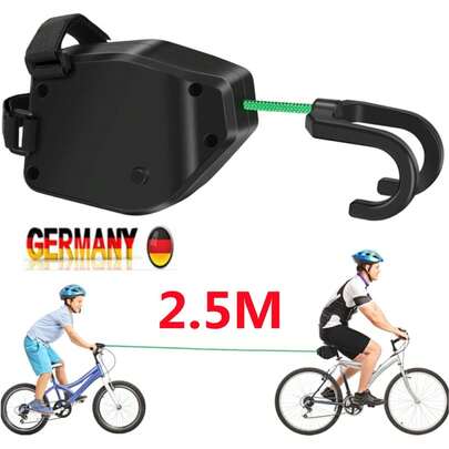 Bicycle Tow Rope with Triangle Bag, Elastic 2.5 m Bicycle Traction Rope, Parents Child Pull Rope, Tow Rope, Traction Rope, Load Capacity 500 lbs for MTB Bike (Model A, One Size)