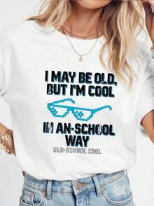 Old-School Cool Retro Block Typography Pixel Art T - White 3 - View 2