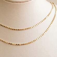 Presente Colar Choker Gargantilha Dupla Feminina Banhada a Ouro 18K - Dourado - Visão 5