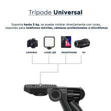 Estabilizador Para Celular Camara Kimhi Base Soporte Con Tripie De Mano, Luz De Relleno Led, Microfono Y Control Kit De Video Grabacion Tripode Portatil - Negro - Ver 5