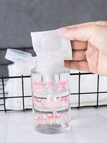 Chai đựng dung dịch tẩy trang du lịch trong suốt bằng PET có thể tái sử dụng, thiết kế nơ hồng, dung tích 100ml/120ml/150ml/200ml/300ml, dạng bơm tiện dụng, hộp đựng dung dịch tẩy sơn móng tay có cồn, chai đựng dung dịch tẩy trang dung tích lớn có thể tái sử dụng, chai đựng dung dịch tẩy sơn móng tay. - Nhiều màu - Xem 3