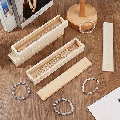 1/3/6 hộp quà bằng gỗ hình chữ nhật có nắp trượt, hộp gỗ trống thích hợp cho Ngày Valentine, Ngày của Mẹ, Lễ Phục Sinh, Ngày của Cha, Sinh nhật, Bộ sưu tập thủ công, Hộp đựng trang sức, Lưu trữ đồ dùng gia đình.