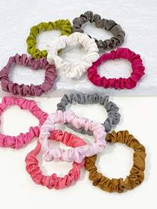 50个装多色哑光缎面发圈套装，附赠精美礼品袋，多功能低马尾发饰，发绳、橡皮筋、发圈等。 - 彩色 - 查看 4