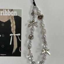 Mặt dây chuyền điện thoại kiểu Hàn Quốc dễ thương, 1 chiếc, có móc khóa xinh xắn, tương thích với iPhone, phụ kiện đa năng, dây treo điện thoại dễ thương cho bé gái, trang sức quà tặng mùa xuân. - Nhiều màu - Xem 4