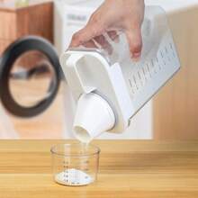 JJWUYUE Airtight Detergent Dispenser With Measuring Cup Detergent Washing Powder Storage Box Laundry Powder Box Storage Container For Detergent Food Container 2300 Ml CYKJ-2302-2 - TransparentGreen - View 4